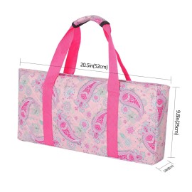 TIASUSAN Pink Mahjong Bag(Empty Bag Only), American Mahjong Set Carrying Bag with Two Wrappers for Tiles and Racks