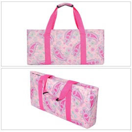 TIASUSAN Pink Mahjong Bag(Empty Bag Only), American Mahjong Set Carrying Bag with Two Wrappers for Tiles and Racks