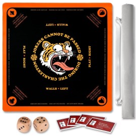 TANSOREX Mahjong Mat with Rules for Table,Travel Mahjong Set,Non-Slip and Silent,Comes with 2 Dice and 1 Coral Velvet Mahjong Mat Storage Bag,Mahjong Cards 2025(Black) TANSOREX Mahjong Mat with Rules for Table,Travel Mahjong Set,Non-Slip and Silent,Comes with 2 Dice and 1 Coral Velvet Mahjong Mat Storage Bag,Mahjong Cards 2025(Black)