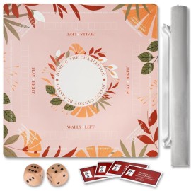 TANSOREX Mahjong Mat with Rules for Table,Travel Mahjong Set,Non-Slip and Silent,Comes with 2 Dice and 1 Coral Velvet Mahjong Mat Storage Bag,Mahjong Cards 2025(Pinky) TANSOREX Mahjong Mat with Rules for Table,Travel Mahjong Set,Non-Slip and Silent,Comes with 2 Dice and 1 Coral Velvet Mahjong Mat Storage Bag,Mahjong Cards 2025(Pinky)