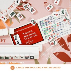TANSOREX Mahjong Mat with Rules for Table,Travel Mahjong Set,Non-Slip and Silent,Comes with 2 Dice and 1 Coral Velvet Mahjong Mat Storage Bag,Mahjong Cards 2025(Pinky) TANSOREX Mahjong Mat with Rules for Table,Travel Mahjong Set,Non-Slip and Silent,Comes with 2 Dice and 1 Coral Velvet Mahjong Mat Storage Bag,Mahjong Cards 2025(Pinky)