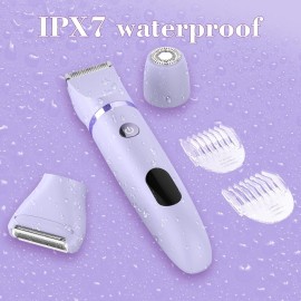 Zivelier 3-in-1 Electric Razor IPX7 Waterproof Bikini Trimmer Wet & Dry Use Painless Personal Trimmer Groomer for Ladies Face Body Legs Bikini Public Hairs Electric Lady Shaver with Replaceable Heads Zivelier 3-in-1 Electric Razor IPX7 Waterproof Bikini Trimmer Wet & Dry Use Painless Personal Trimmer Groomer for Ladies Face Body Legs Bikini Public Hairs Electric Lady Shaver with Replaceable Heads