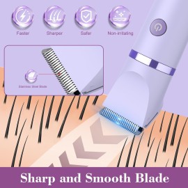 Zivelier 3-in-1 Electric Razor IPX7 Waterproof Bikini Trimmer Wet & Dry Use Painless Personal Trimmer Groomer for Ladies Face Body Legs Bikini Public Hairs Electric Lady Shaver with Replaceable Heads Zivelier 3-in-1 Electric Razor IPX7 Waterproof Bikini Trimmer Wet & Dry Use Painless Personal Trimmer Groomer for Ladies Face Body Legs Bikini Public Hairs Electric Lady Shaver with Replaceable Heads