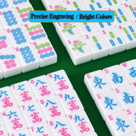 YANMEIYA American Mahjong Tile Set 1.6-inch Green Mahjong Tile Set 166 Pieces American Mahjong Set and Mahjong Storage Bag