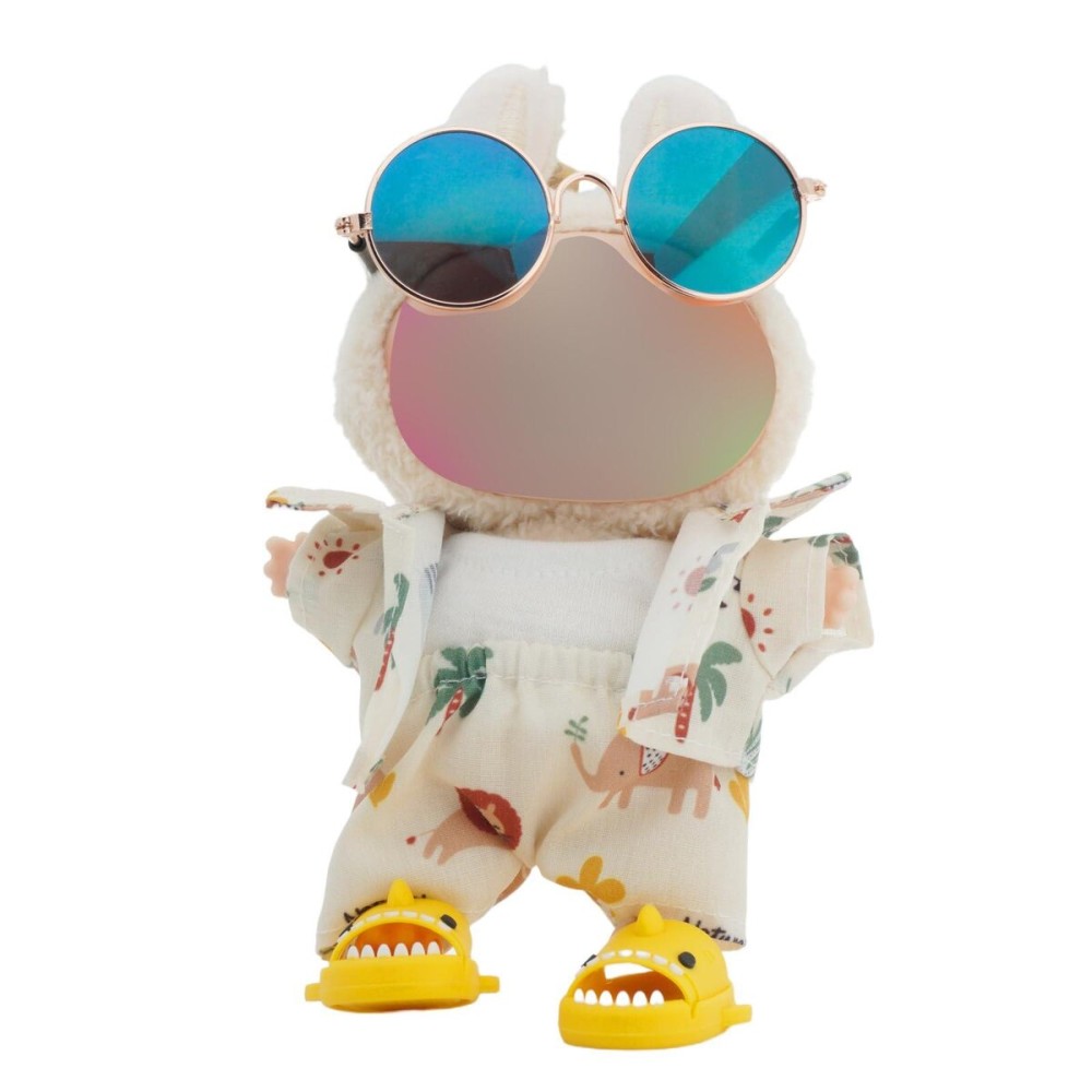 Vacation Style Clothes for Labubu, Accessories for Labubus, Clothes Set for Labubu Dolls, Fashion Casual Stylish 5 PCS Set Glasses Shoes Clothes Set for LABUBU Doll Accessories (No Doll) (Apricot) Vacation Style Clothes for Labubu, Accessories for Labubus, Clothes Set for Labubu Dolls, Fashion Casual Stylish 5 PCS Set Glasses Shoes Clothes Set for LABUBU Doll Accessories (No Doll) (Apricot)