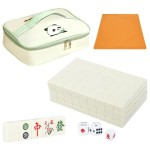 TWBTC Chinese Mahjong Set 1.25 (32mm) Creamy White - 144 Durable Melamine Tiles with Travel Handbag, 8 Blank Spares | Complete Portable Game Set for Travel & Family