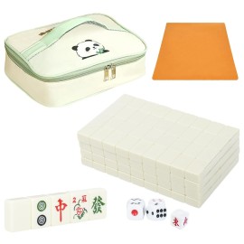 TWBTC Chinese Mahjong Set 1.25 (32mm) Creamy White - 144 Durable Melamine Tiles with Travel Handbag, 8 Blank Spares | Complete Portable Game Set for Travel & Family TWBTC Chinese Mahjong Set 1.25 (32mm) Creamy White - 144 Durable Melamine Tiles with Travel Handbag, 8 Blank Spares | Complete Portable Game Set for Travel & Family