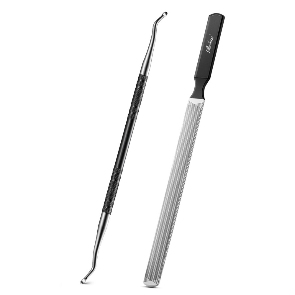 BALUCA Toenail File for Thick Nails & Ingrown Relief | Heavy Duty Metal Emery Board with Toenail Lifter for Seniors, Coarse Grit & Durable Stainless Steel Design (Black, 1.0, Count, 180/240 Grit) BALUCA Toenail File for Thick Nails & Ingrown Relief | Heavy Duty Metal Emery Board with Toenail Lifter for Seniors, Coarse Grit & Durable Stainless Steel Design (Black, 1.0, Count, 180/240 Grit)