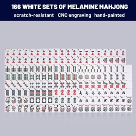 American Mahjong Tile Set,166 Premium White Tiles, 4 All-in-One Color Rack With Pushers, Mahjong Game Set With Large CapacitydurablEco-Friendly Canvas Bag (Mah jongg SetMahjong Set Complete) American Mahjong Tile Set,166 Premium White Tiles, 4 All-in-One Color Rack With Pushers, Mahjong Game Set With Large CapacitydurablEco-Friendly Canvas Bag (Mah jongg SetMahjong Set Complete)