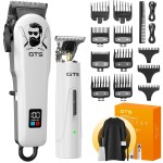 GTSPro Hair Clippers for Men, Clippers and Trimmers Set, Barber Clippers, Electric Hair Trimmer with Barber Bag, Gifts for Men White