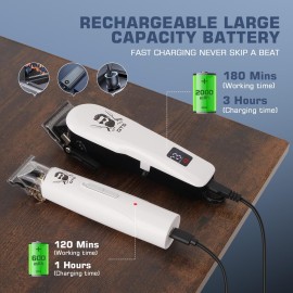 GTSPro Hair Clippers for Men, Clippers and Trimmers Set, Barber Clippers, Electric Hair Trimmer with Barber Bag, Gifts for Men White GTSPro Hair Clippers for Men, Clippers and Trimmers Set, Barber Clippers, Electric Hair Trimmer with Barber Bag, Gifts for Men White