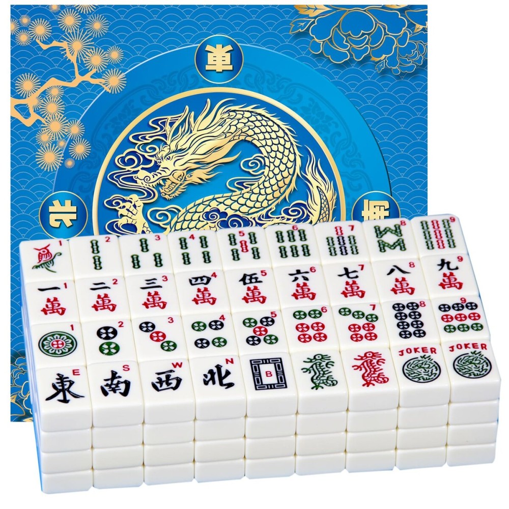 YINIUREN American Mahjong Set 166 Mahjong Tile Set 1.2-inch American Mahjong Tile Set Comes with 31.5x31.5-inch Mahjong Table Mat YINIUREN American Mahjong Set 166 Mahjong Tile Set 1.2-inch American Mahjong Tile Set Comes with 31.5x31.5-inch Mahjong Table Mat