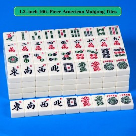 YINIUREN American Mahjong Set 166 Mahjong Tile Set 1.2-inch American Mahjong Tile Set Comes with 31.5x31.5-inch Mahjong Table Mat YINIUREN American Mahjong Set 166 Mahjong Tile Set 1.2-inch American Mahjong Tile Set Comes with 31.5x31.5-inch Mahjong Table Mat