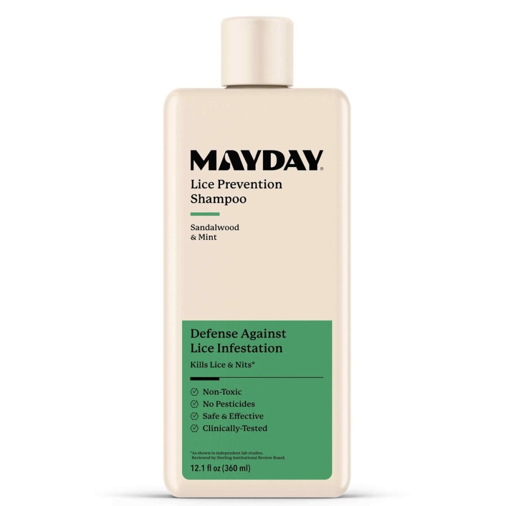 MAYDAY Lice Prevention Shampoo - Sandalwood & Mint - 12oz, Non-Toxic, Pesticide-Free, Scientifically Proven Treatment & Defense Against Lice & Nits, Shampoo for Adults & Kids, Safe for All Hair Types MAYDAY Lice Prevention Shampoo - Sandalwood & Mint - 12oz, Non-Toxic, Pesticide-Free, Scientifically Proven Treatment & Defense Against Lice & Nits, Shampoo for Adults & Kids, Safe for All Hair Types