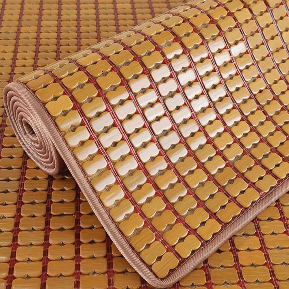 Summer Sleeping Mat Bamboo Smooth surface,Home Quick Cooling Textile Bamboo Mat,Carbonised Anti-slip Mahjong Bamboo Mat,Double ribs and double lines,Foldable Cooling Mat for bedroom and living room(A, Summer Sleeping Mat Bamboo Smooth surface,Home Quick Cooling Textile Bamboo Mat,Carbonised Anti-slip Mahjong Bamboo Mat,Double ribs and double lines,Foldable Cooling Mat for bedroom and living room(A,