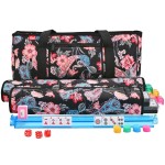 yookee home Mahjong Tile Set, 166 Tiles, 4 All-in-One Color Rack/Pushers, Complete Mahjong Game Set with Carrying Bag American Mahjong Set for Beginners & Pros Travel Mahjong Set