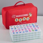 YINIUREN Green American Mahjong Set 1.6-inch Mahjong Tile Set 166 Pieces Large American Mahjong Tile Set with Storage Bag