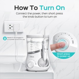 COSLUS Electric Water Flosser for Teeth, Professional Dental Pick for Orthodontic, Sensitive Gums, Braces - 12 Pressure Settings & 5 Multi-Functional Tips for Multiple Users, Home Use, White COSLUS Electric Water Flosser for Teeth, Professional Dental Pick for Orthodontic, Sensitive Gums, Braces - 12 Pressure Settings & 5 Multi-Functional Tips for Multiple Users, Home Use, White