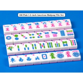 YINIUREN Pink American Mahjong Set 166 Mahjong Tile Set 1.2-inch American Mahjong Tile Set