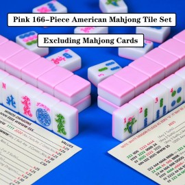 YINIUREN Pink American Mahjong Set 166 Mahjong Tile Set 1.2-inch American Mahjong Tile Set