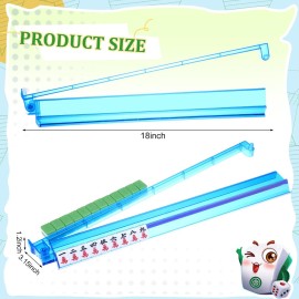 LaRandom 8 Pcs Mahjong Rack with Pusher Combo, 18 Multicolor Mahjong Set, Modern Acrylic Clear Combo Rack