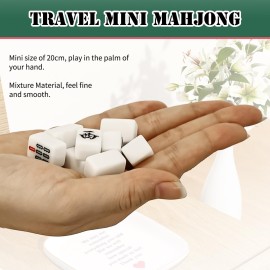Giococo Compact Mini Mahjong Set - Complete Travel Mahjong Set with 144 White Tiles, 2 Dice, 4 Racks and Carrying Bag, Portable Travel Mahjongg Set Giococo Compact Mini Mahjong Set - Complete Travel Mahjong Set with 144 White Tiles, 2 Dice, 4 Racks and Carrying Bag, Portable Travel Mahjongg Set
