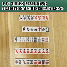 Giococo Compact Mini Mahjong Set - Complete Travel Mahjong Set with 144 White Tiles, 2 Dice, 4 Racks and Carrying Bag, Portable Travel Mahjongg Set Giococo Compact Mini Mahjong Set - Complete Travel Mahjong Set with 144 White Tiles, 2 Dice, 4 Racks and Carrying Bag, Portable Travel Mahjongg Set