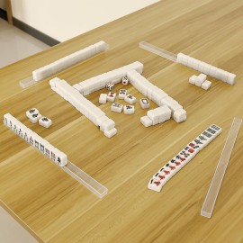 Giococo Compact Mini Mahjong Set - Complete Travel Mahjong Set with 144 White Tiles, 2 Dice, 4 Racks and Carrying Bag, Portable Travel Mahjongg Set Giococo Compact Mini Mahjong Set - Complete Travel Mahjong Set with 144 White Tiles, 2 Dice, 4 Racks and Carrying Bag, Portable Travel Mahjongg Set