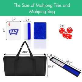 Doreimi American Mahjong Set with 160 Acrylic White Tiles and 4 Transparent Holders/Pushers, Portable American Style Mahjong Game with Carrying Bag, Classic Board Games for Family Night Doreimi American Mahjong Set with 160 Acrylic White Tiles and 4 Transparent Holders/Pushers, Portable American Style Mahjong Game with Carrying Bag, Classic Board Games for Family Night