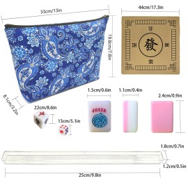 XuMoZC American Mini Mahjong Set 166 Oh My Mahjong Tiles 0.9-inch American Mahjong Game Pink Set Thickened Mah-Jongg Tiles Bag Mahjong Tile Set