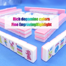 XuMoZC American 1.2-inch Mahjong Set 166 Oh My Mahjong Tiles American Mahjong Game Pink Mah-Jongg Tiles XuMoZC American 1.2-inch Mahjong Set 166 Oh My Mahjong Tiles American Mahjong Game Pink Mah-Jongg Tiles