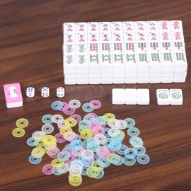 LEMY American Mahjong Set, Ma Jong Set with 166 Tiles and Carrying Bag for Western Mah Jong, 4 All-in-One Rack/Pushers LEMY American Mahjong Set, Ma Jong Set with 166 Tiles and Carrying Bag for Western Mah Jong, 4 All-in-One Rack/Pushers