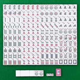 LEMY American Mahjong Set, Ma Jong Set with 166 Tiles and Carrying Bag for Western Mah Jong, 4 All-in-One Rack/Pushers LEMY American Mahjong Set, Ma Jong Set with 166 Tiles and Carrying Bag for Western Mah Jong, 4 All-in-One Rack/Pushers