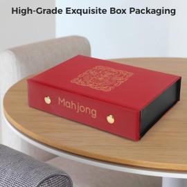 Aceshmir Mahjong Tile Set, 146pcs Chinese Mahjong Set Quality Mah Jong Tiles with Exquisite Storage Box Easy to Carry, Instructions Include Mah Jongg Sets for Family & Friends Gatherings