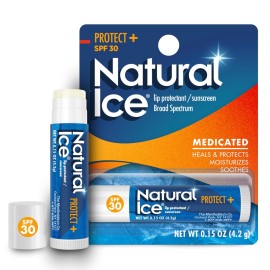 Mentholatum (R) Natural Ice (R) Sport Broad Spectrum SPF 30 Medicated Lip Balm - 12 Pack of 4.2 g Tubes