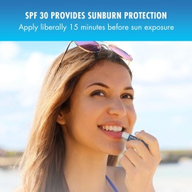 Mentholatum (R) Natural Ice (R) Sport Broad Spectrum SPF 30 Medicated Lip Balm - 12 Pack of 4.2 g Tubes