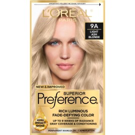 L\'Oreal Paris Superior Preference Fade-Defying + Shine Permanent Hair Color, 9A Light Ash Blonde, Pack of 1, Hair Dye
