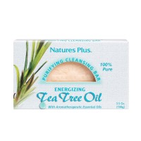 Natures Plus Purifying Cleansing Bar - With Energizing Tea Tree Oil & Aromatherapeutic Essential Oils - Promotes Skin Health - 100% Pure & Natural - 3.5 oz