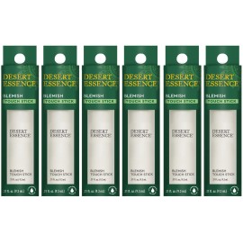 Desert Essence Herbal Blemish Touch Stick with Natural Extracts & Essential Oils - .31 Fl Ounce - Pack of 6 - Antiseptic Tea Tree Oil - Chamomile - Lavender - Palmarosa - Clear & Radiant Skin