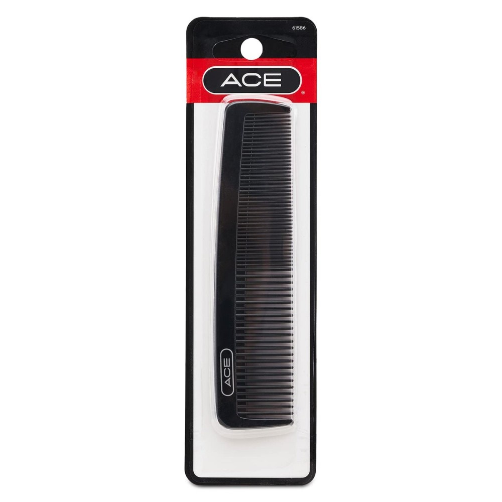 GOODY Ace Pocket Hair Comb - 5 Inch, Black - Pack of 6 - Great for All Hair Types - Fine Comb Teeth for Thin to Medium Hair - Durable for Every Day and Professional Use