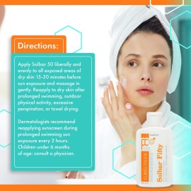 Solbar Fifty SPF 50 Body & Face Sunscreen - Broad Spectrum Sun Cream, Water-Resistant Sun Screen Protector - 4 Fl. Oz. Solbar Fifty SPF 50 Body & Face Sunscreen - Broad Spectrum Sun Cream, Water-Resistant Sun Screen Protector - 4 Fl. Oz.