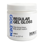 Regular Gel Gloss by GOLDEN, 8 fl. oz. Jar, Professional Acrylic Gel Medium, Transparent