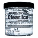 Ampro Pro Styl Clear Ice Styling Gel - Protects and Strengthens Your Strands - Non-Flaking, Alcohol Free, Vegan Formula - Flexible, Touchable Hold for All Hair Types - 6 oz