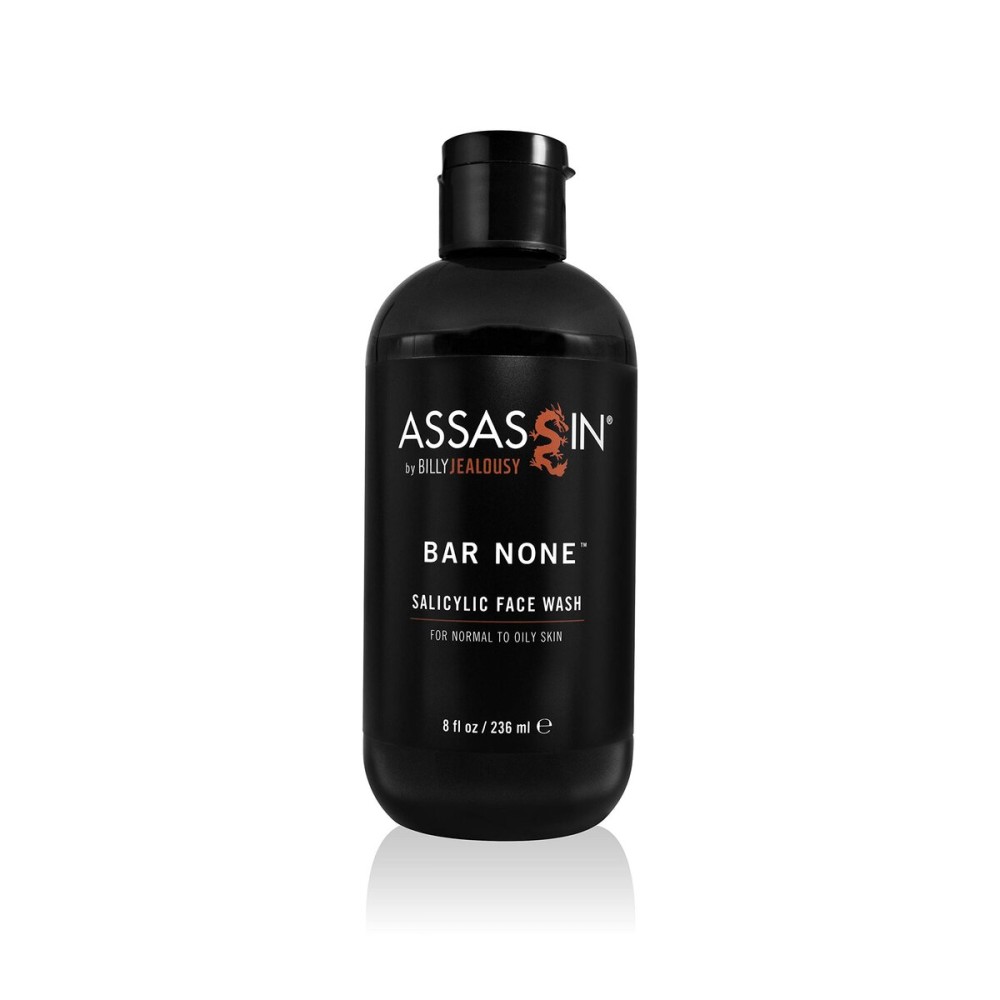 Billy Jealousy Assassin Bar None Salicylic Face Wash Men\'s, Non-Abrasive Face Exfoliant for Combination and Oily Skin, Unclogs Pores and Tones Skins, 8 Fl Oz