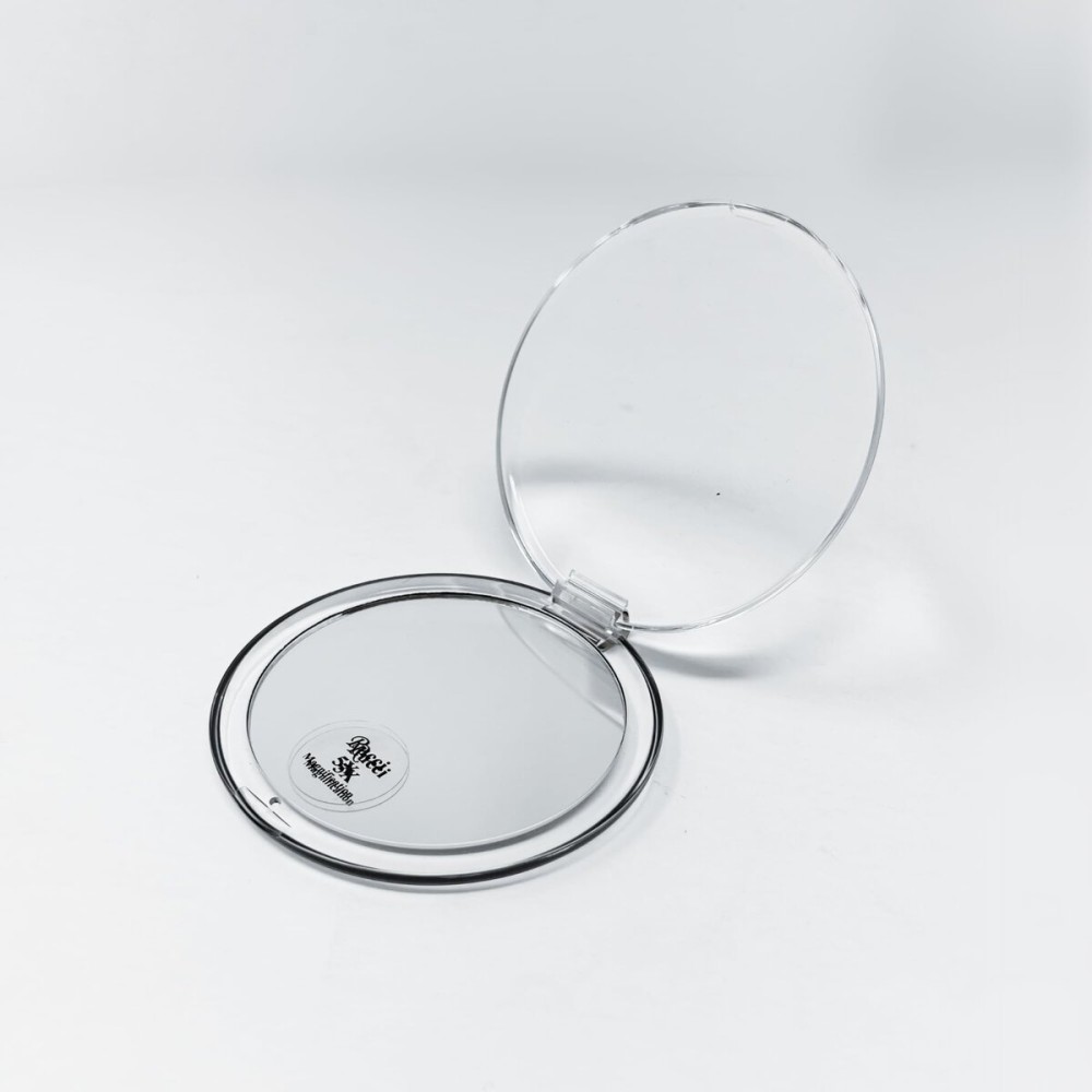 Rucci 3-in-1 Magnifying Compact Mirror, Clear Acrylic, 4 Inch Diameter
