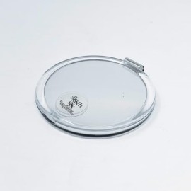 Rucci 3-in-1 Magnifying Compact Mirror, Clear Acrylic, 4 Inch Diameter