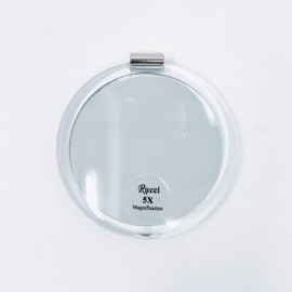 Rucci 3-in-1 Magnifying Compact Mirror, Clear Acrylic, 4 Inch Diameter