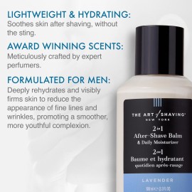 The Art of Shaving After-Shave Balm for Men - Face Moisturizer, Clinically Tested for Sensitive Skin, Lavender, 3.3 Fl Oz (Pack of 1)