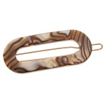 France Luxe Mini Oval on Tige Boule Barrette - Onyx