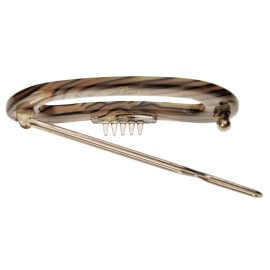 France Luxe Mini Oval on Tige Boule Barrette - Onyx France Luxe Mini Oval on Tige Boule Barrette - Onyx